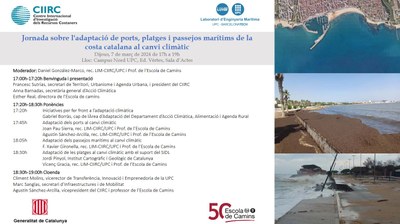 Jornada sobre l'adaptació de ports, platges i passejos marítims de la costa catalana al canvi climàtic